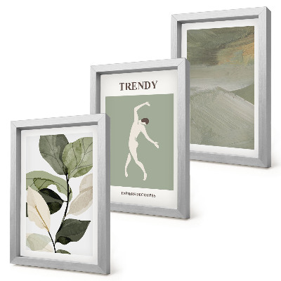 Photo frame wall Plant patterns with silhouettes and abstract forms
