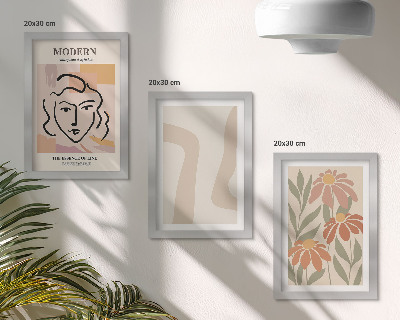 Framed triptych Woman in a modern style with abstract patterns