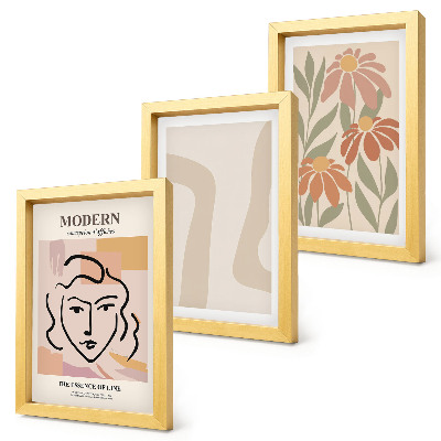 Framed triptych Woman in a modern style with abstract patterns