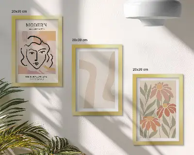 Woman in a modern style with abstract patterns framed triptych