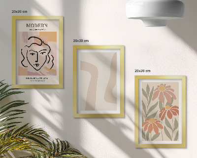 Framed triptych Woman in a modern style with abstract patterns