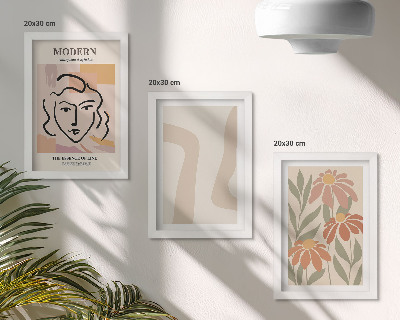 Framed triptych Woman in a modern style with abstract patterns
