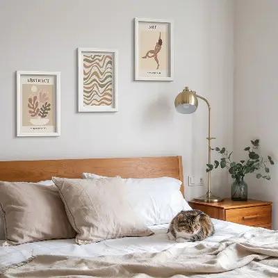 Photo frame wall set with Matisse boho abstract shapes and patterns