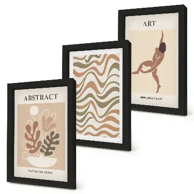 Photo frame wall set with Matisse boho abstract shapes and patterns