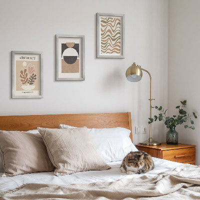 Framed triptych Abstract shapes and patterns in subdued colors