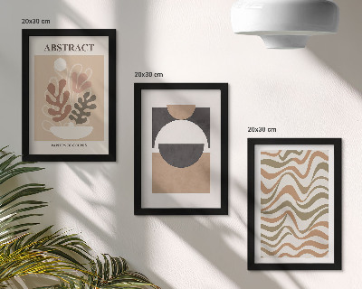 Framed triptych Abstract shapes and patterns in subdued colors