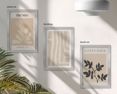 Photo frame wall Stylish plant patterns in shades of beige and black