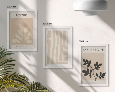 Photo frame wall Stylish plant patterns in shades of beige and black