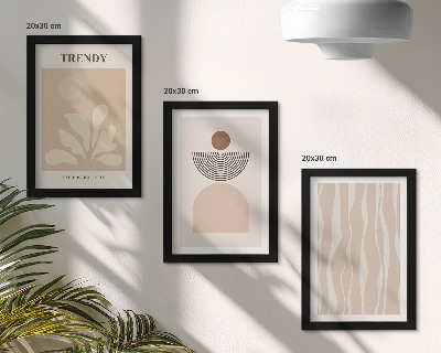 Photo frame wall Stylish abstract compositions in shades of beige