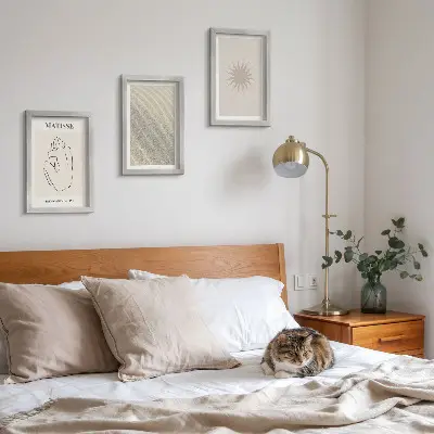 3-piece wall art set minimalist lines with sand waves and sun design