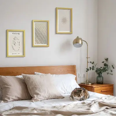 3-piece wall art set minimalist lines with sand waves and sun design