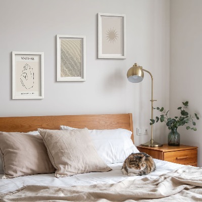 3-piece wall art set Minimalist lines, sand, waves and sun