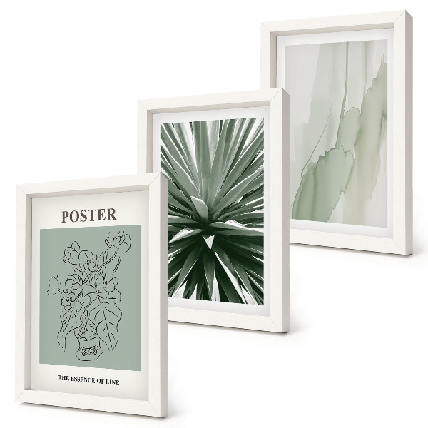Photo frame wall Plant patterns in shades of green and beige
