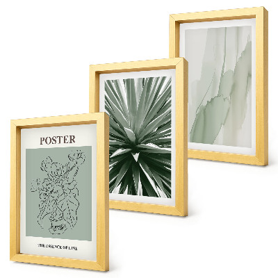 Photo frame wall Plant patterns in shades of green and beige