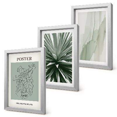 Photo frame wall Plant patterns in shades of green and beige