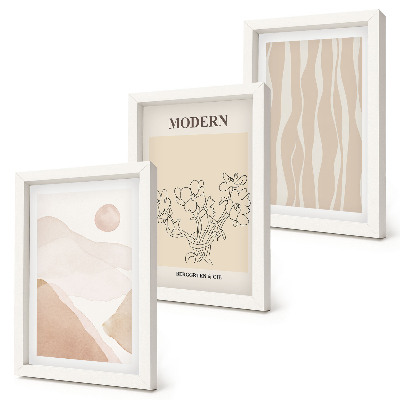 3-piece wall art set Abstract shapes in subdued colors