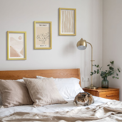 3-piece wall art set Abstract shapes in subdued colors