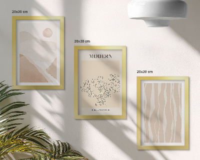 3-piece wall art set Abstract shapes in subdued colors