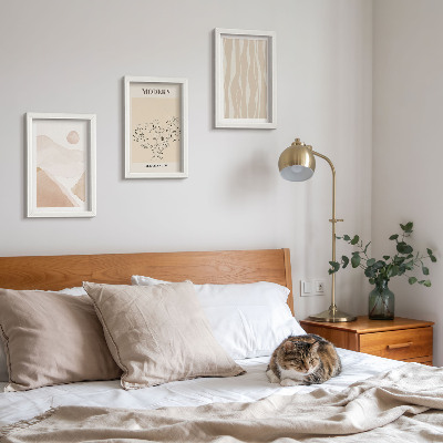 3-piece wall art set Abstract shapes in subdued colors