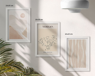 3-piece wall art set Abstract shapes in subdued colors
