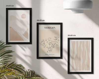 3-piece wall art set Abstract shapes in subdued colors