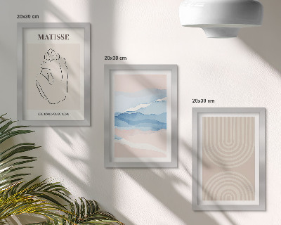 Photo frame wall Lines and waves in pastel shades with a minimalist accent