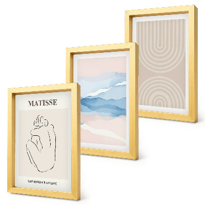 Photo frame wall Lines and waves in pastel shades with a minimalist accent