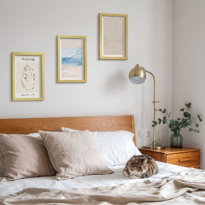 Photo frame wall Lines and waves in pastel shades with a minimalist accent