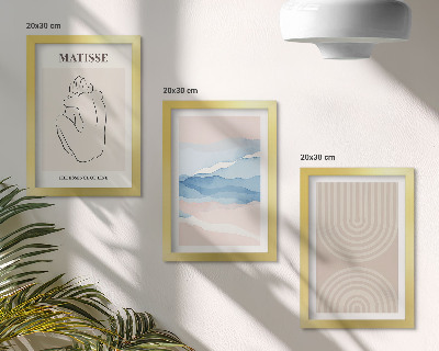 Photo frame wall Lines and waves in pastel shades with a minimalist accent