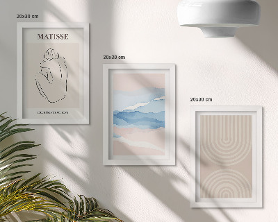 Photo frame wall Lines and waves in pastel shades with a minimalist accent