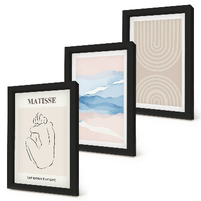 Photo frame wall Lines and waves in pastel shades with a minimalist accent