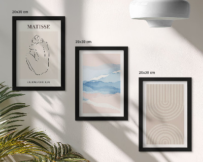 Photo frame wall Lines and waves in pastel shades with a minimalist accent
