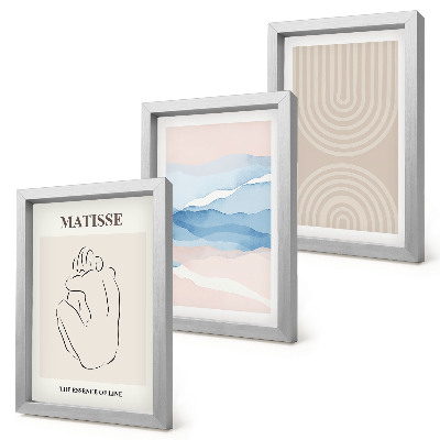 Photo frame wall Lines and waves in pastel shades with a minimalist accent