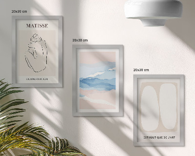 Framed triptych Matisse's abstract forms and delicate colors