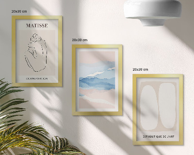 Framed triptych Matisse's abstract forms and delicate colors