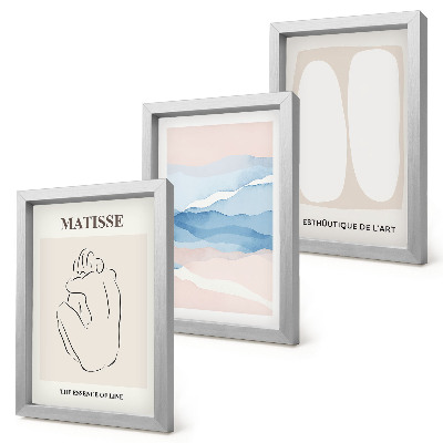 Framed triptych Matisse's abstract forms and delicate colors