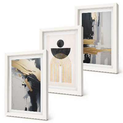 Framed triptych Geometry abstract elegant composition