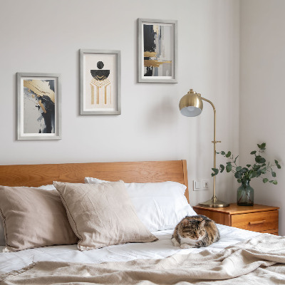 Framed triptych Geometry abstract elegant composition