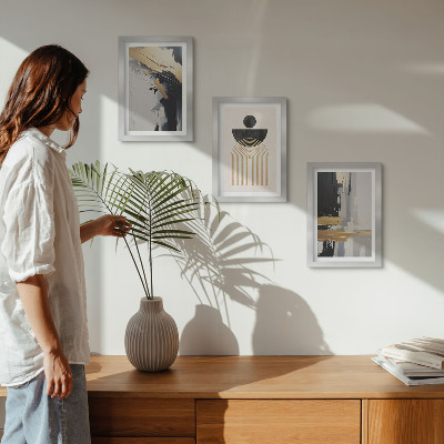 Framed triptych Geometry abstract elegant composition