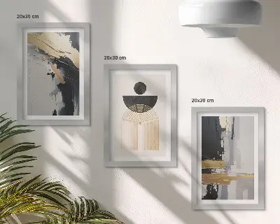 Geometry abstract elegant composition framed triptych