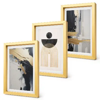 Geometry abstract elegant composition framed triptych