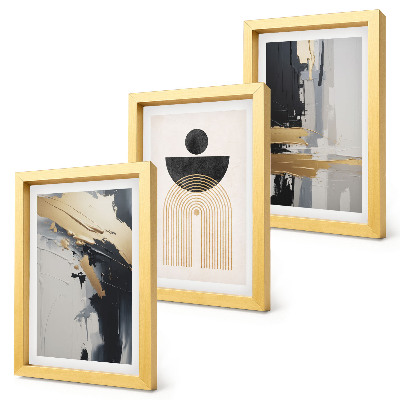 Framed triptych Geometry abstract elegant composition