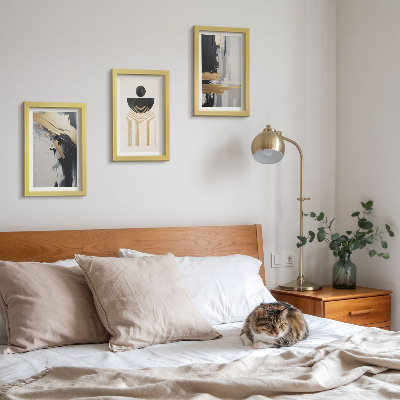Framed triptych Geometry abstract elegant composition
