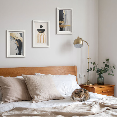 Framed triptych Geometry abstract elegant composition