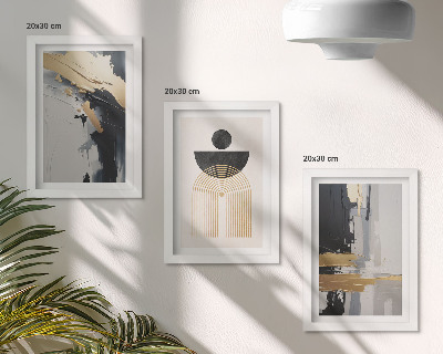 Framed triptych Geometry abstract elegant composition