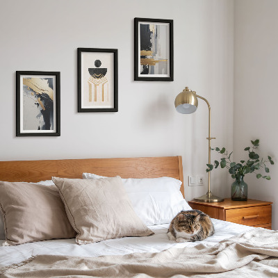 Framed triptych Geometry abstract elegant composition
