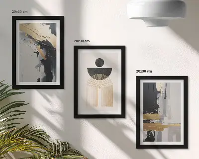 Geometry abstract elegant composition framed triptych