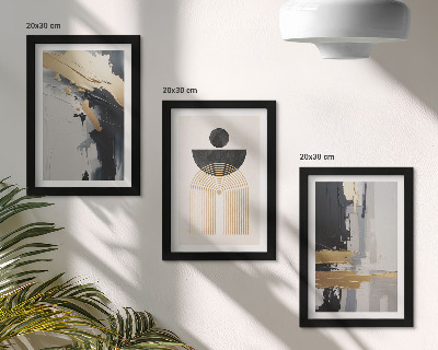 Framed triptych Geometry abstract elegant composition