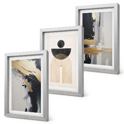 Framed triptych Geometry abstract elegant composition