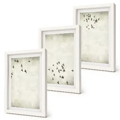 3-piece wall art set minimalist painting of flying birds